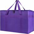 bodaon insulated reusable grocery bag - perfect for picnics and shopping - purple, xx-large size logo