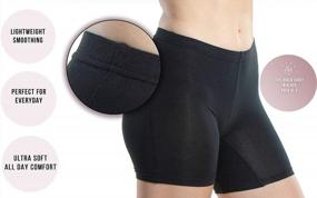 img 1 attached to Emprella Slip Shorts 3-Pack Black Bike Shorts Cotton Spandex Stretch Boyshorts For Yoga