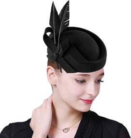 img 3 attached to 👒 Timelessly Elegant Vintage Women's Fascinator Pillbox: Perfect Accessory for Weddings and Special Occasions