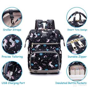 img 3 attached to Backpack LEQUEEN UnicornMultifunction Maternity Changing Diapering