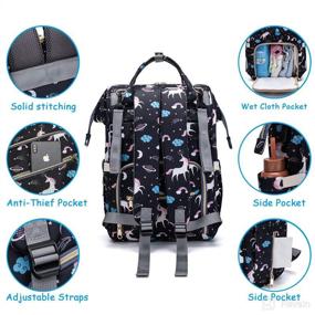 img 2 attached to Backpack LEQUEEN UnicornMultifunction Maternity Changing Diapering