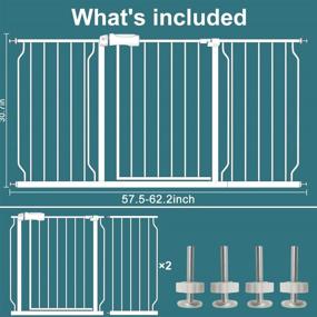 img 3 attached to 57.4-62.2 Inch Extra Wide Baby Gate with Door - Walk Through Long Child Gates for Stair Doorway - Indoor Outdoor Safety Gate for Toddler, Pet, Dog, Doggie