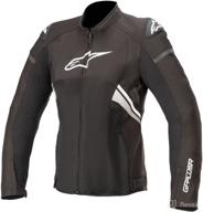 🏻 alpinestars women’s stella t-gp plus r v3 airflow textile jacket - x-small: black and white logo