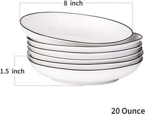img 1 attached to Set Of 6 YOLIFE 8-Inch Porcelain Pasta Salad Plates, 20Oz Bowls For Salads, Cereal, And Soups