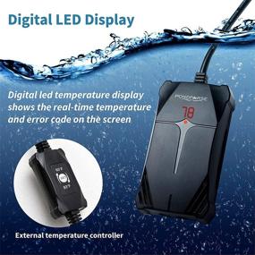 img 1 attached to 🐠 PONDFORSE Mini Aquarium Heater: Submersible Fish Tank Heater with Digital LED Display and Adjustable Temperature Controller - Ideal for Turtle Fish Tank - 50W/100W