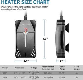 img 3 attached to 🐠 PONDFORSE Mini Aquarium Heater: Submersible Fish Tank Heater with Digital LED Display and Adjustable Temperature Controller - Ideal for Turtle Fish Tank - 50W/100W