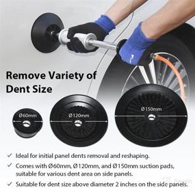 img 3 attached to 🚗 Efficient FIRSTINFO Pneumatic Dent Puller Kit: Air Suction & Slide Hammer for Paintless Car Dent Repair – Includes 3-Piece Pads