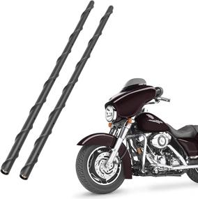 img 4 attached to KSaAuto H21 Pair AM/FM Radio Antenna For Harley Davidson Road Street Electra Tour Glide (20 Types Optional) 16 Inch Wide Spiral