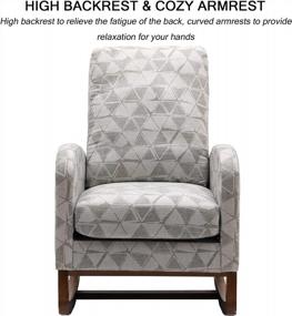 img 1 attached to Comfortable And Stylish Dolonm Rocking Chair For Baby Nursery And Living Spaces - Grey Geometry