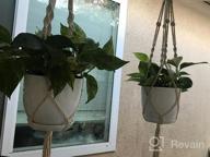 img 1 attached to Add Vibrant Greenery To Your Home With ZOUTOG'S Set Of 4 Handcrafted Macrame Plant Hangers review by Dennis Chase