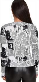 img 3 attached to Stay Chic And Edgy With WDIRARA Women'S Newspaper Print Long Sleeve Slim Top