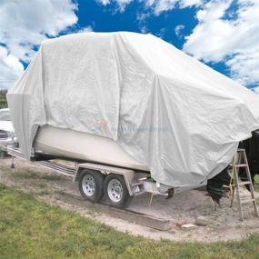 img 1 attached to 🏕️ TANG Sunshades Depot 12 x 12 Feet Heavy Duty 10 Mil White Waterproof Poly Tarpaulin Tent Shelter Camping Cover, Reinforced Rip-Stop, Multi Purpose with Grommets