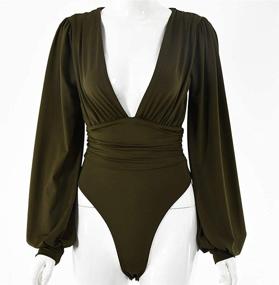 img 3 attached to 👗 Weigou Pleated Bodysuits: Stylish Women's Clothing with Jumpsuits, Rompers & Overalls