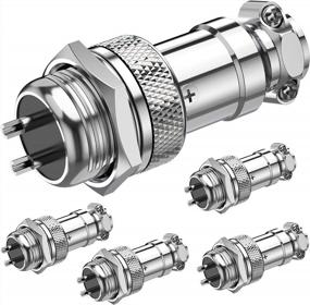 img 4 attached to DIYhz 5-Piece GX16 Circular Metal Aviation Connector Set With Male/Female Plugs And Mounting Adapter