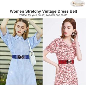 img 2 attached to 👗 JASGOOD Vintage Stretchy Black Dresses: Must-Have Belts for Women's Accessories