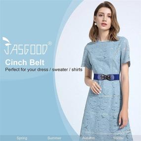 img 3 attached to 👗 JASGOOD Vintage Stretchy Black Dresses: Must-Have Belts for Women's Accessories