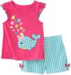 cute summer outfit for toddler girls: bumeex cotton top and shorts set 1 logo