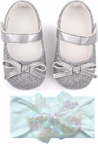 img 4 attached to Lidiano Sequin 🎀 Bowknot Anti-Slip Headband Girls' Flats