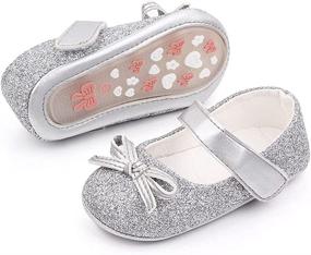 img 2 attached to Lidiano Sequin 🎀 Bowknot Anti-Slip Headband Girls' Flats