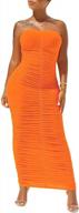 ecdahicc strapless ruched bodycon dress for women - sexy tube top maxi dress ideal for party and night clubwear logo