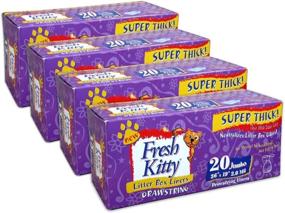 img 1 attached to 🐱 Fresh Kitty Super Thick, Durable, Jumbo Drawstring Scented Litter Pan Box Liners for Cats - 80 Count, Easy Cleanup Bags