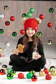 img 2 attached to Soft & Warm Kids Beanie With Double Faux Fur Pom Poms - Funky Junque Winter Knit Hat