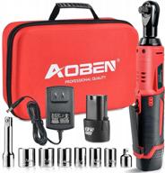 aoben 3/8" 12v electric ratchet wrench set with 2000mah battery & charger - power tool kit logo
