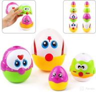 amosting easter egg toys for toddlers: nesting & stacking eggs with surprises, perfect gifts for girls and boys, easter egg hunt, basket stuffers, party favors logo