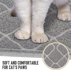 img 1 attached to 🐾 Heeyoo Cat Litter Mat: Keep Floors Clean with Large Kitty Litter Box Mat - 35 x 23 Inches, Waterproof & Non-Slip Backing, Soft on Kitty Paws