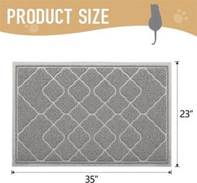 img 2 attached to 🐾 Heeyoo Cat Litter Mat: Keep Floors Clean with Large Kitty Litter Box Mat - 35 x 23 Inches, Waterproof & Non-Slip Backing, Soft on Kitty Paws