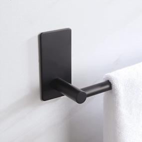 img 1 attached to KES Adhesive Bathroom Towel Bar - Wall Mounted SUS 304 Stainless Steel Hand Towel Holder With 24-Inch Usable Length, Matte Black Finish (A7000S60B-BK) - No Drill Installation