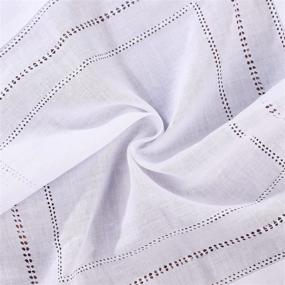 img 1 attached to Set Of 4 Natural Hemstitch Linen Napkins, Machine Washable 18 X 18 Inches, Ideal For Dinner Parties
