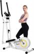 elliptical trainer machine for home gym, adjustable magnetic cross cardio equipment with lcd monitor and pulse sensors, ideal for indoor fitness workout - doufit elliptical logo
