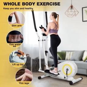 img 2 attached to Elliptical Trainer Machine For Home Gym, Adjustable Magnetic Cross Cardio Equipment With LCD Monitor And Pulse Sensors, Ideal For Indoor Fitness Workout - Doufit Elliptical
