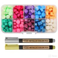 wax seal stamp kit with 232 pcs – fonswea sealing wax, stamp, envelopes, 💌 and metallic pens – ideal for vintage envelopes, letters, crafts, and decoration in 10 colors logo