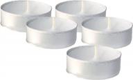 pack of 10 colored tea light candles by candlenscent - unscented white, made in usa logo