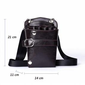 img 2 attached to PU Leather Salon Barber Hairdressing Scissors Pouch Holster Bag For Hair Stylist Tools Comb Shear Waist Shoulder Belt (Black)