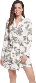 img 4 attached to Women'S Bamboo Robe: Amorbella Lightweight Short Bathrobe With Pockets