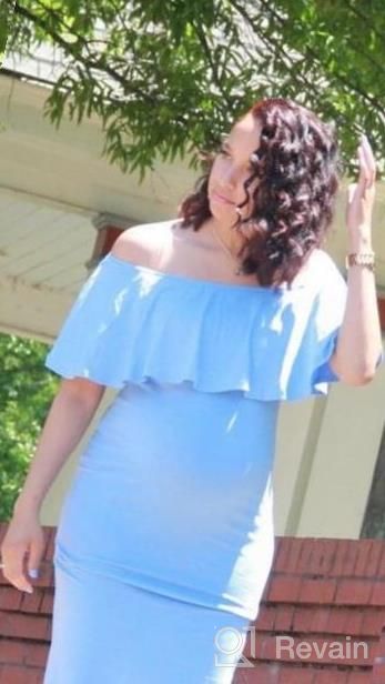 img 1 attached to Stylish Off-Shoulder Maternity Maxi Dress For Women By Coolmee review by Linda Wiley