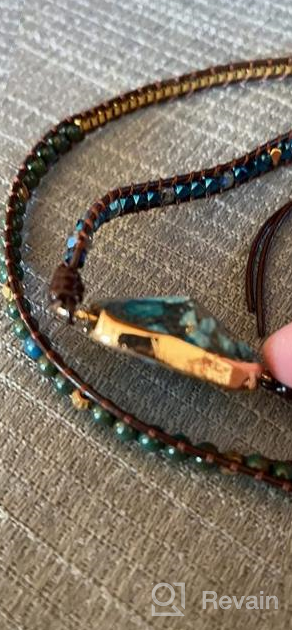 img 1 attached to Plumiss Boho Handmade Natural Stone 🌸 3 Wrap Bracelet: A Stunning Collection for Women review by Dave Branch