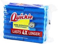 🧽 quickie non-scratch scrubber sponge (4 pack) - long lasting, multi-surface kitchen sponge logo