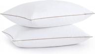 puredown goose feather & down pillow 2 pack, made in usa, medium-firm hotel collection sleeping pillows with cotton cover standard 20x26 inches logo