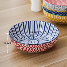 img 2 attached to Set Of 4 Vintage Bohemian Style Soup Bowls, Salad And Pasta Serving Bowl, 35Oz Capacity, Dishwasher And Microwave Safe
