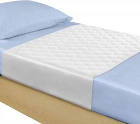 img 4 attached to Reusable Washable Incontinence Bed Pads 34"X52" - 2 Pack (With 18‘’ Flaps) Ultra Soft Quilted Saddle Style