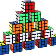 15 pack eco-friendly 3x3x3 cube puzzle set для детей и взрослых - 2,2 дюйма с каждой стороны, игрушка для вечеринок с яркими цветами, школьные принадлежности, игра для вечеринок или сувениров логотип