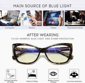 img 3 attached to Стильные и защитные: женские компьютерные очки «кошачий глаз» SUNGAIT с защитой от синего света