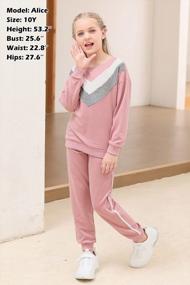 img 2 attached to Stay Fashionable And Comfy With GORLYA'S Athletic Pullover Sweatshirt Outfit Set For Girls