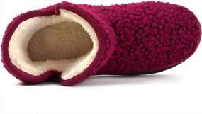 img 2 attached to RockDove Women'S Fuzzy Fleece House Bootie Memory Foam Slipper With Rubber Sole