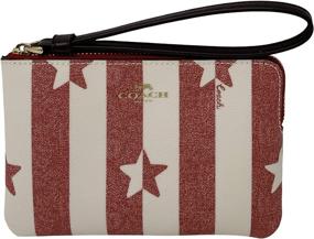 img 1 attached to 👝 Coach Signature Leather Corner Wristlet - Women's Handbags & Wallets Wristlet