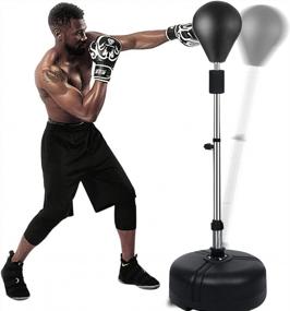 img 4 attached to Train, Relieve Stress And Exercise With OppsDecor Reflex Punching Bag With Stand